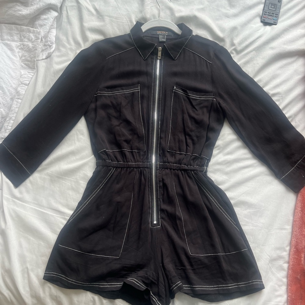 Black Long Sleeve Romper